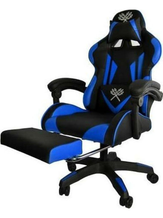 00008978 Καρέκλα Gaming Δερματίνης με Υποπόδιο Μπλε