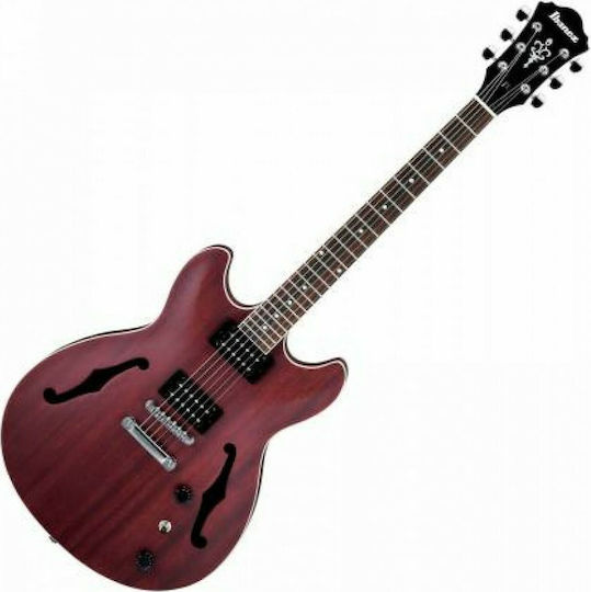 Ibanez AS53 Електрическа Китара ES с HH Конфигурация на Пикапите Transparent Red Flat