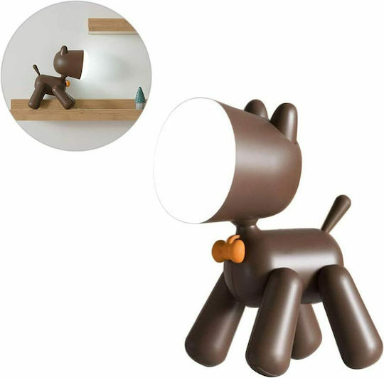 Andowl Kids Decorative Lamp Waggy Puppy Brown 15x9x21εκ.