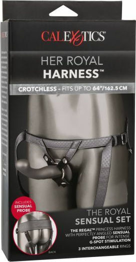 Calexotics Her Royal Harness The Royal Sensual Set Harness με Dildo 16.5cm σε Γκρι Χρώμα