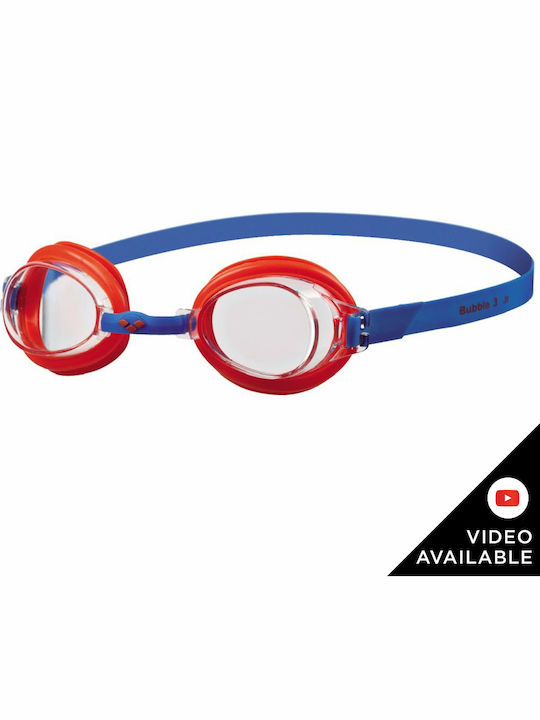 Arena Bubble 3 Swimming Goggles Kids with Anti-Fog Lenses Red