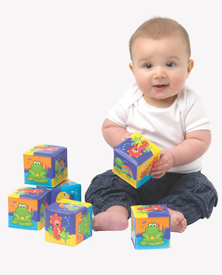 Playgro Soft Waterproof Blocks Bath Toy for 6++ Months 6pcs