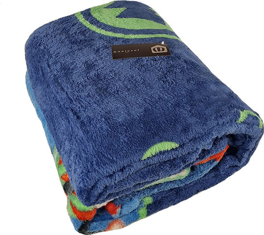 Manterol Casa Pătură Spania Fleece Pluto Albastră 160x240 cm