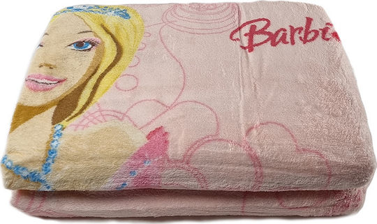 Manterol Casa Κουβέρτα Fleece Barbie Ροζ 160x240εκ.