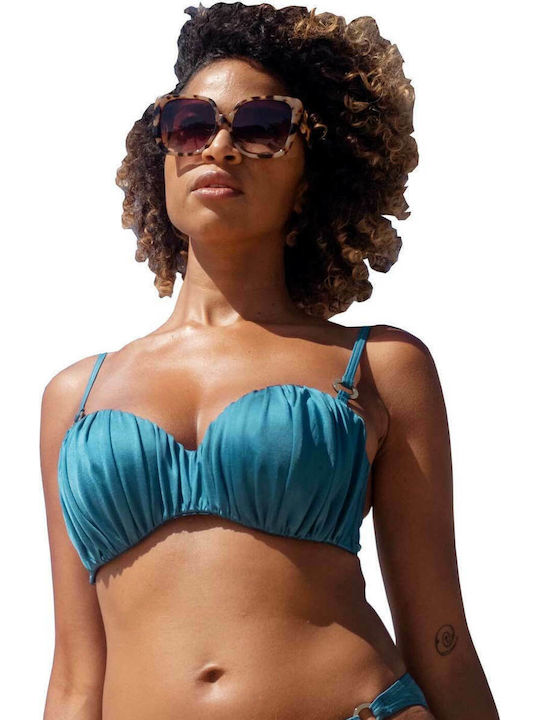 Calabasas Strapless Bikini Top Τιρκουάζ