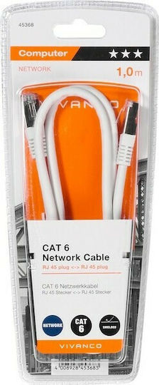 Vivanco F/UTP Cat.6 (Gigabit) Cablu De Rețea Ethernet 1m Alb