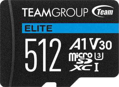 TeamGroup Elite microSDXC 512GB Class 10 U3 V30 A1 UHS-I with Adapter