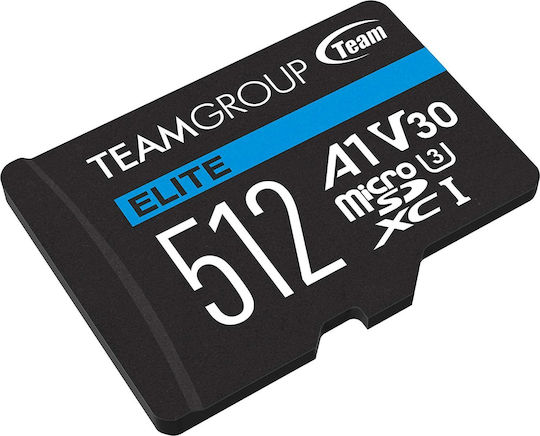 TeamGroup Elite microSDXC 512ГБ Клас 10 U3 V30 A1 UHS-I с адаптер