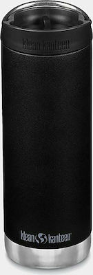 Klean Kanteen TKWide Recyclable Glass Thermos Stainless Steel BPA Free Black 470ml with Handle 1008313