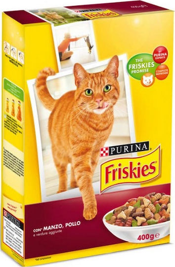 Friskies Rind, Huhn & Gemüse Trockenfutter für erwachsene Katzen mit Rindfleisch 0.4kg