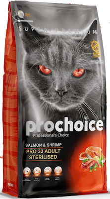 Prochoice Pro 33 Sterilised Trockenfutter für erwachsene kastrierte Katzen mit Lachs 15kg