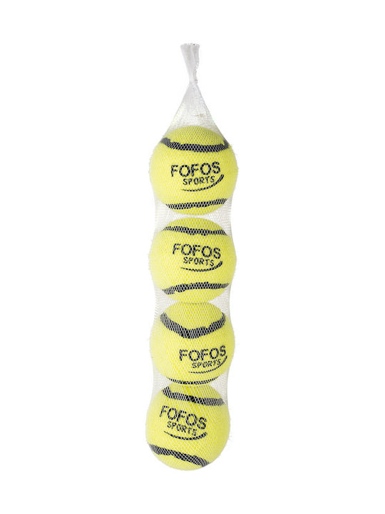 Fofos Dog Toy Ball Medium Yellow 4pcs