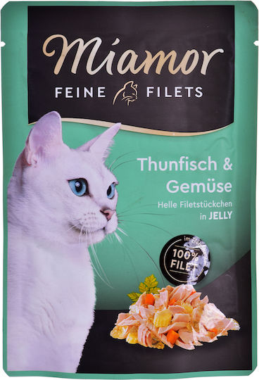 Miamor Feine Filets Jelly Wet Food for Cats in Pouches with Vegetables and Tuna 100gr