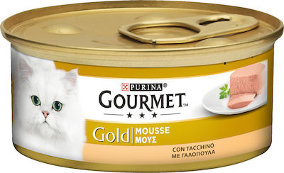 Purina Gourmet Gold Nasses Katzenfutter für Katze in Dose mit Türkei 6x85gr