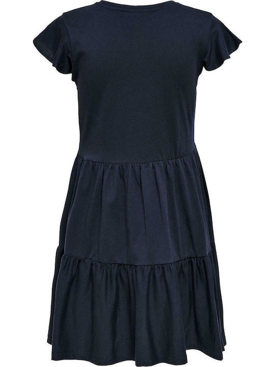 May Summer Mini Dress with Ruffle Night Sky