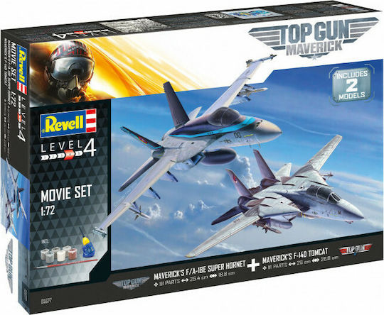 Revell Top Gun 2 Movie Modeling Figure Airplane 208 Pieces in Scale 1:72 with Glue and Paints