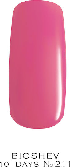 Bioshev Professional 10 Days Цветен Гел Ефект Гланцов Дълготраен Лак За Нокти Фуксия 211 11ml