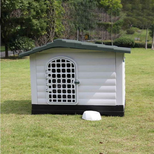 Vesta Dog House with Door Dog House Plastic Outdoor White 91.4x68.9x66cm
