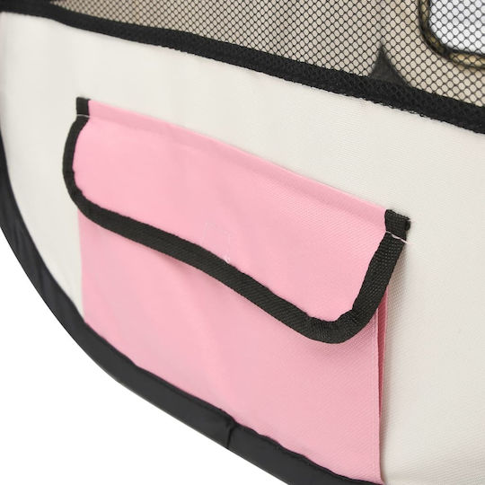 vidaXL Foldable Park Dog Folding Pink 110x110x58cm made of Fabric in Pink Color 110 x 110 x 58cm