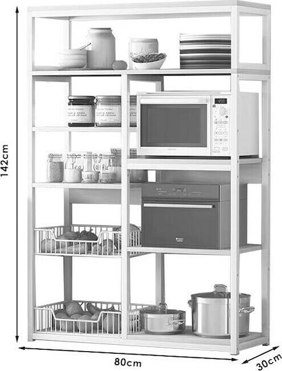 Pakketo Leena Lebensmittelregal Metallisch 8 Ebenen Braune 80x30x142cm