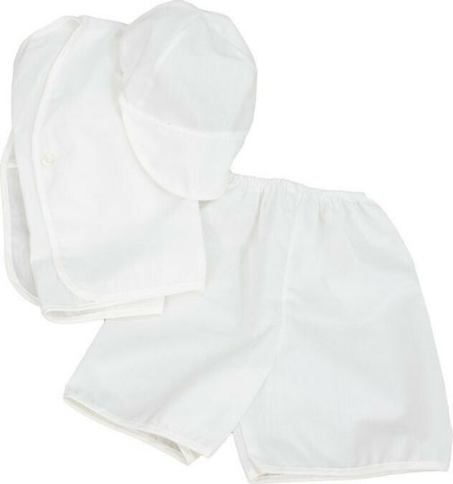Makis Tselios Fashion Set Bătături De Botez 1013 Albe-Bleumarin Închis 3 Bucăți