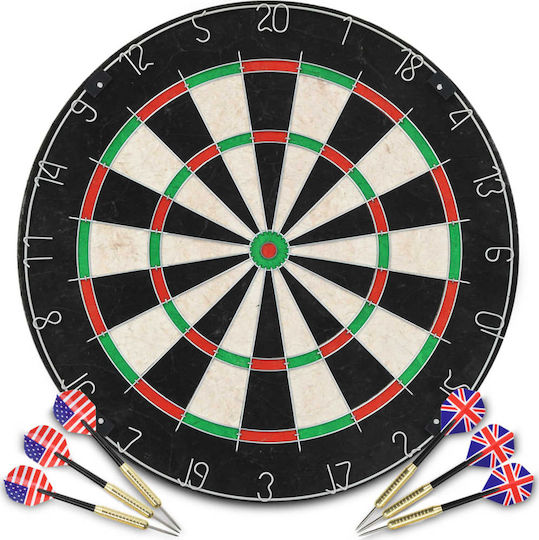 vidaXL Set with Target & Darts Professional Target Dartboard with 6 Darts and Surround