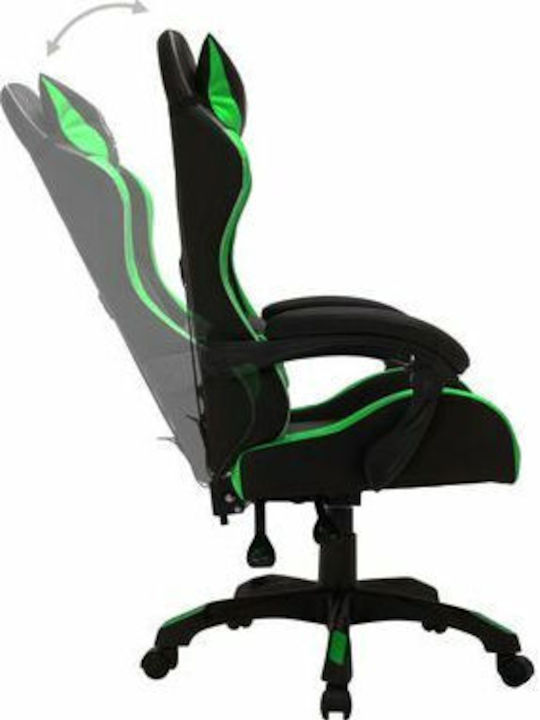 vidaXL 287999 Gaming Chair with Adjustable Armrests and RGB Lighting Green / Black