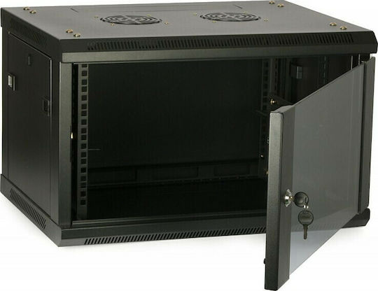 Safewell Монтиран на стена Рак кабинет 12U 60x55x63см Черен SMB6512