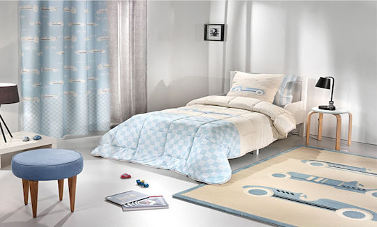 Saint Clair Kinderdecken Einzeln Race Suede Hellblau 160x220cm