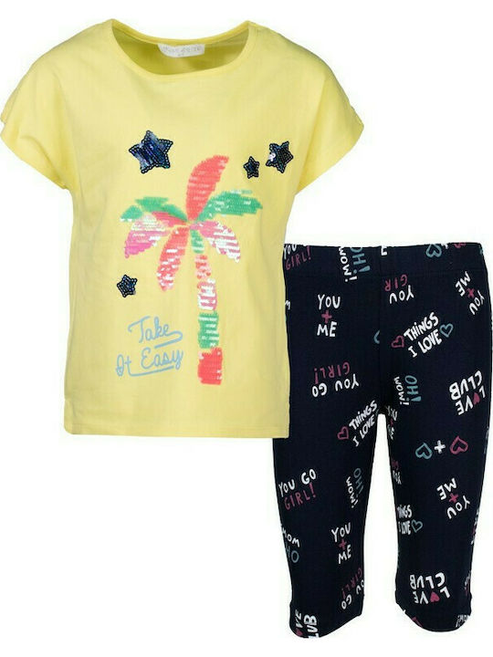 Εβίτα Kinder Set mit Shorts Sommer 2Stück Gelb