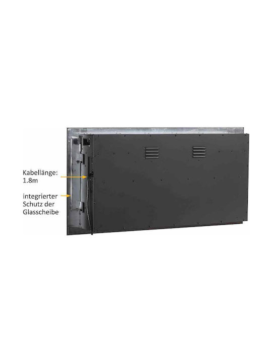 Richen Insert 153 Επιτοίχιο Ηλεκτρικό Τζάκι 2000W 153x51.5cm Μαύρο
