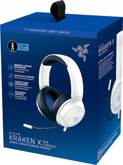 Razer Kraken X Over Ear Gaming Headset with Connection 3.5mm White