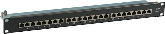 EFB Patch Panel for Rack 19" 24 Sockets Black