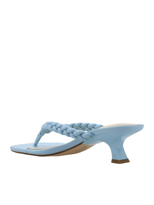 Meka 3 Damen Sandalen mit Dünn mittlerem Absatz in Hellblau Farbe