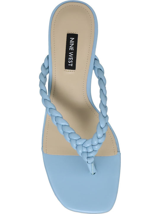 Meka 3 Damen Sandalen mit Dünn mittlerem Absatz in Hellblau Farbe