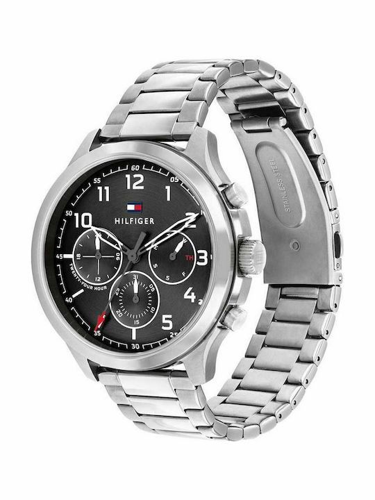 Tommy Hilfiger Asher Men's Watch 44mm Chronograph Battery with Silver Metal Bracelet