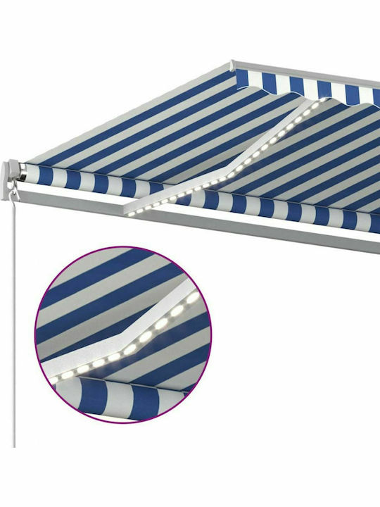 vidaXL Terrace Wall Tent with LED Light Blue / White 4x3cm