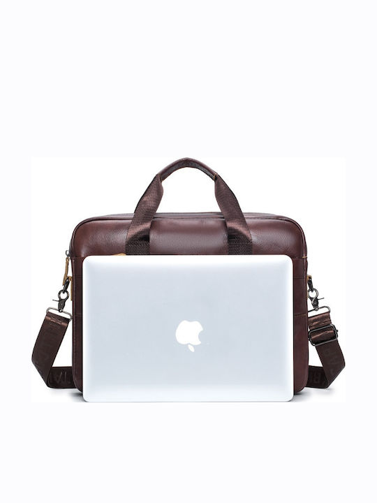 Leather Men's Briefcase Brown