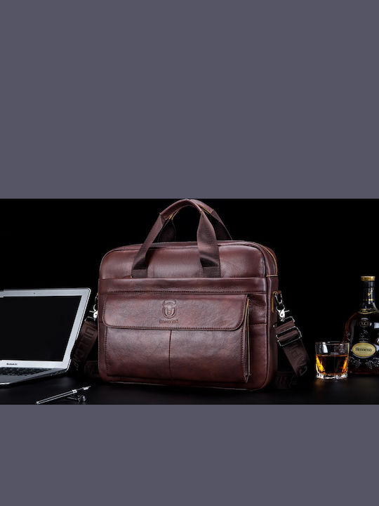 Leather Men's Briefcase Brown