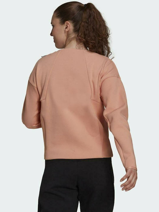 Adidas Z.N.E. Sportswear Damen Sportlich Bluse Langärmelig Rosa