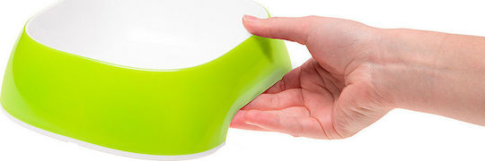 Ferplast Glam Plastic Bowl Food & Water for Dog & Cat with Base 1.2lt 22.5cm in Green Color