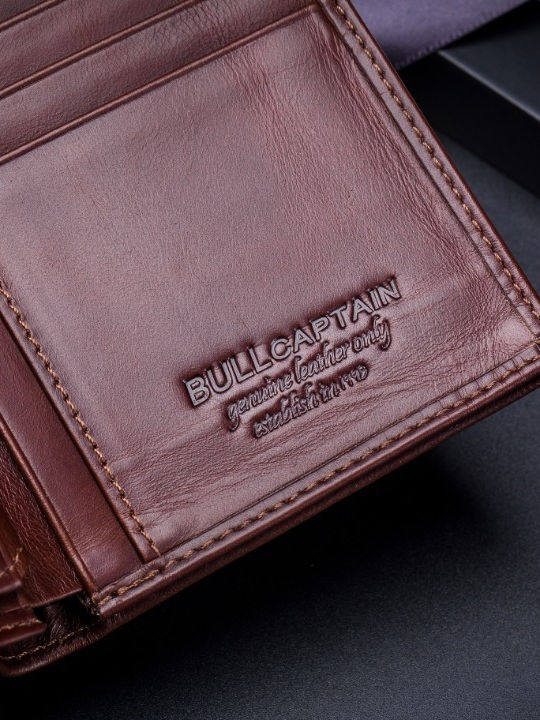 Leather Men's Wallet Classic with RFID Brown