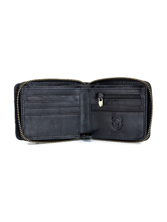 Bull Captain QB-025 Men's Leather Wallet Black QB025