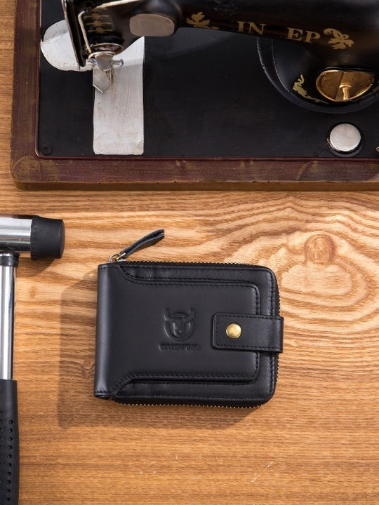 Leather Men's Wallet Classic with RFID Black