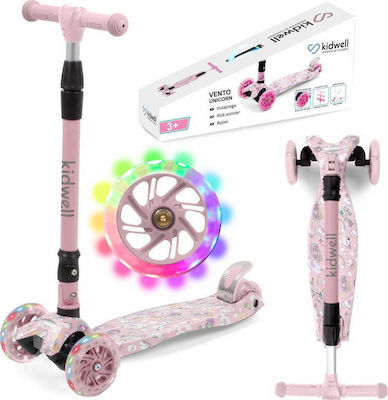 Kidwell Kids Scooter Foldable Vento Unicorn 3-Wheel Pink