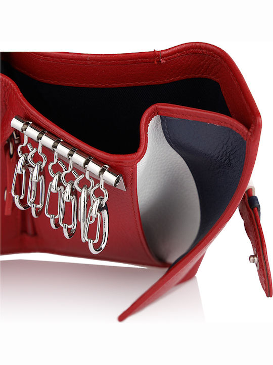 Beverly Hills Polo Club Key Holder Leather Red