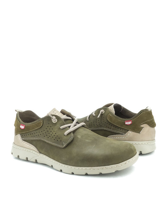 On Foot Men's Leather Casual Shoes Green