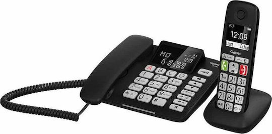 Gigaset DL780 Plus Ασύρματο Τηλέφωνο Duo με Ελληνικό Μενού Μαύρο