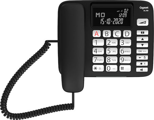 Gigaset DL780 Plus Ασύρματο Τηλέφωνο Duo με Ελληνικό Μενού Μαύρο