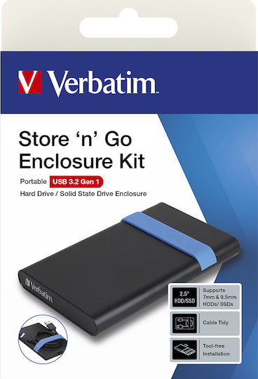 Verbatim Store 'n' Go Θήκη για Σκληρό Δίσκο 2.5" SATA III με σύνδεση USB 3.2